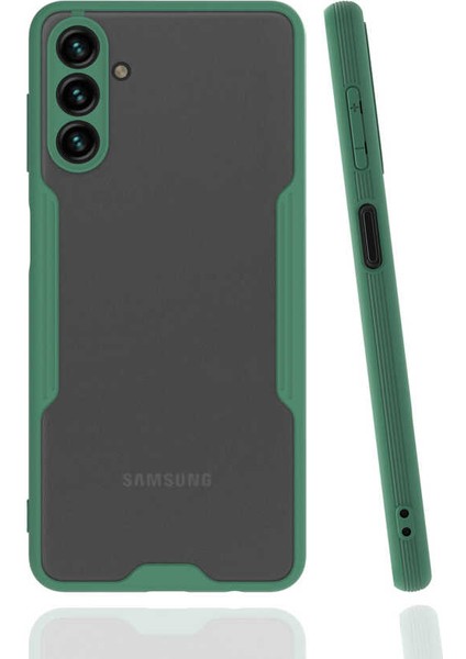 Galaxy A04S Kılıf Zore Parfe Kapak-Koyu Yeşil