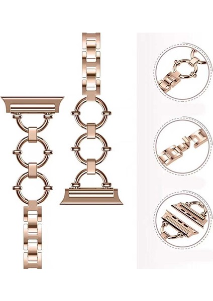 ​​​watch 7 41MM Uyumlu Krd-56 Metal Kordon Zore - Rose Gold