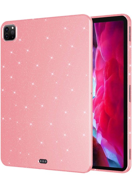 iPad Pro 11 2018 Simli Parlak Görünümlü Uyumlu Zore Tablet Koton Kılıf-Pembe