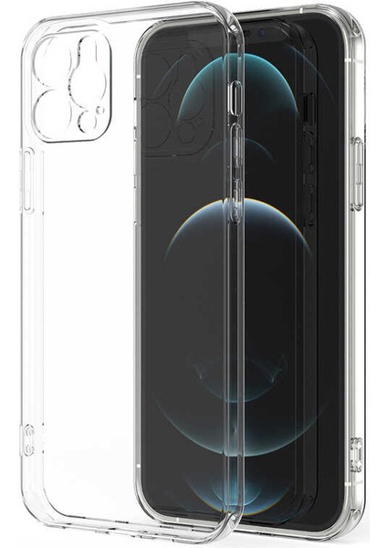 Apple iPhone 12 Pro Kılıf Zore Kamera Korumalı Süper Silikon Kapak-Renksiz