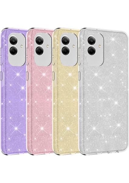 Galaxy A04 Kılıf Zore Shining Silikon-Gümüş