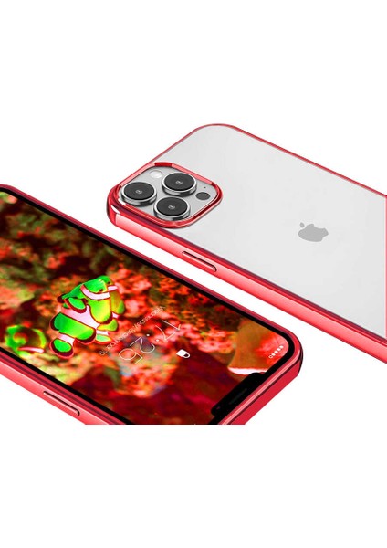 Apple iPhone 13 Pro Max Kılıf Zore Pixel Kapak-Kırmızı