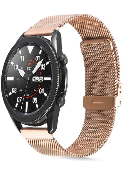 Huawei Gt2 46MM Uyumlu Krd-45 22MM Metal Kordon Zore - Rose Gold