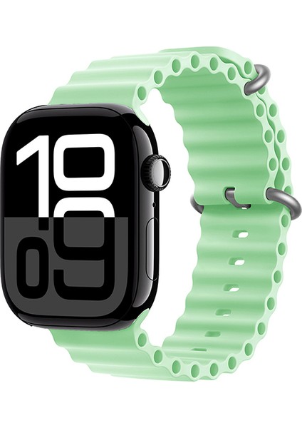 Watch 10 46MM Uyumlu Zore Krd-75 Silikon Kordon-Açık Yeşil