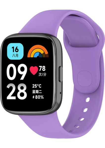 Xiaomi Redmi Watch 3 Active Uyumlu Klasik Kordon Zore - Lila