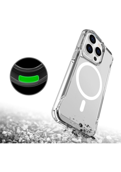 Apple iPhone 13 Pro Kılıf Zore Magsafe Şarj Özellikli T-Max Magsafe Kapak-Renksiz