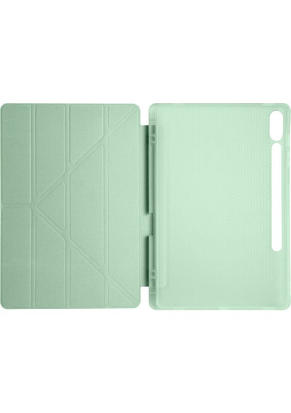 Galaxy Tab S9 Plus Kılıf Uyumlu Zore Tri Folding Kalem Bölmeli Standlı Kılıf-Kırmızı