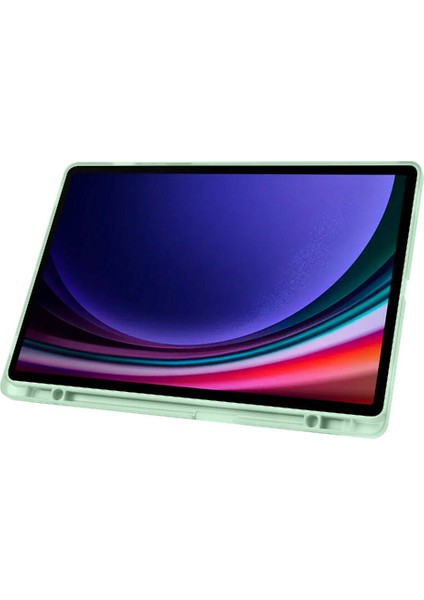 Galaxy Tab S9 Plus Kılıf Uyumlu Zore Tri Folding Kalem Bölmeli Standlı Kılıf-Kırmızı