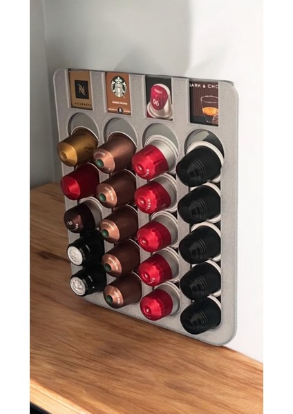 Nespresso Uyumlu Kapsül Kahve Tutucu - Düzenleyici (Uzay Gri)