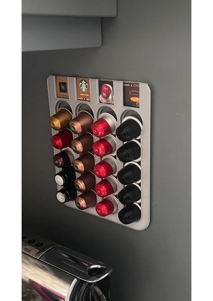 Nespresso Uyumlu Kapsül Kahve Tutucu - Düzenleyici (Uzay Gri)