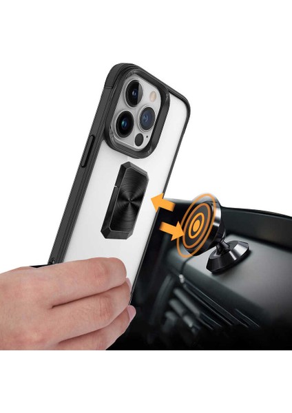 Apple iPhone 13 Pro Kılıf Zore V-Bax Kapak-Siyah