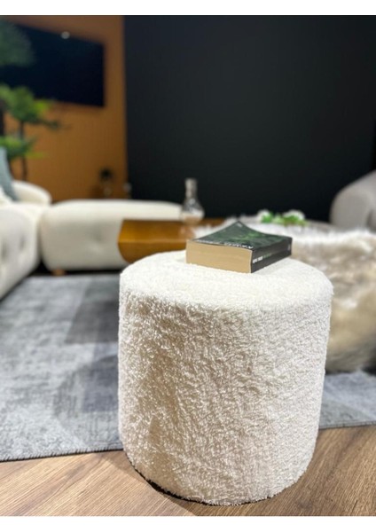 Dolce Puf Peluş Kumaş Silindir Dekoratif Pufidik Puf Bench