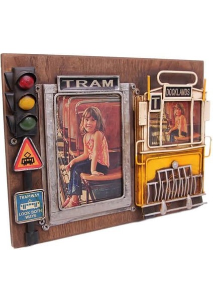 Dekoratif Metal Çerçeve Tramvay Dekorlu Vintage Ev Ofis fiyatları