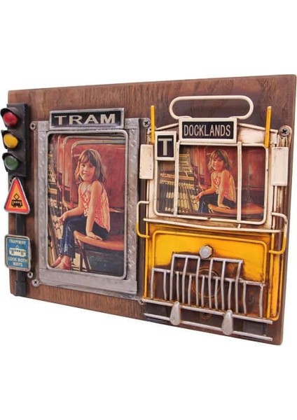 Dekoratif Metal Çerçeve Tramvay Dekorlu Vintage Ev Ofis modelleri