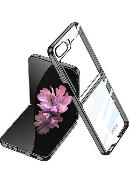Galaxy Z Flip 6 Kılıf Zore Full Camlı Kıpta Kapak-Siyah