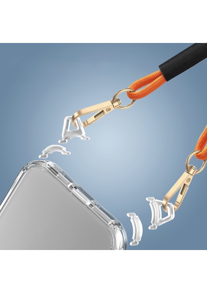 iPhone 14 Pro Max Kılıf Airbagli Takılabilir Askı Aparatlı Zore Snap Silikon Kapak-Şeffaf