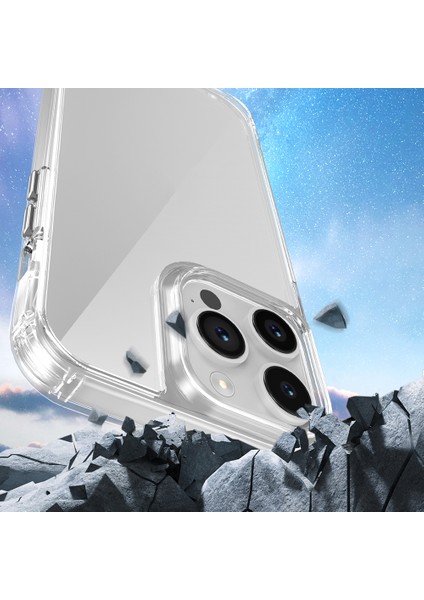 iPhone 14 Pro Max Kılıf Airbagli Takılabilir Askı Aparatlı Zore Snap Silikon Kapak-Şeffaf