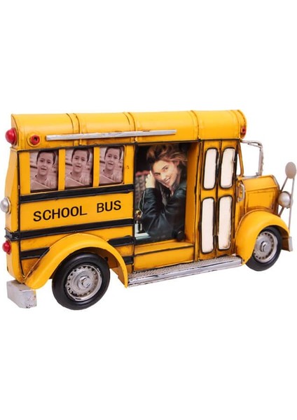 Dekoratif Metal Çerçeve Okul Otobüsü Temalı Hediyelik modelleri