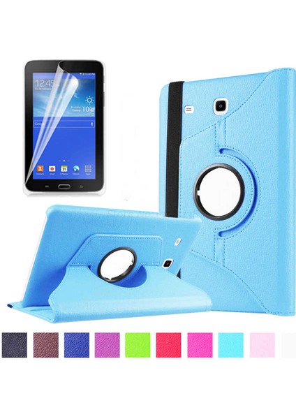 Galaxy Tab 3 Lite 7.0 T110 Uyumlu Zore Dönebilen Standlı Kılıf-Mavi