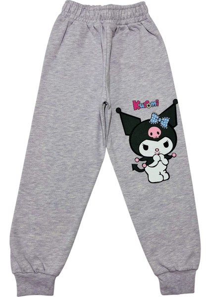 Kız Çocuk Iki Iplik Şardonlu Kuromi Desenli Lila Eşofman Takımı modelleri
