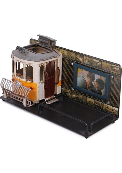 Dekoratif Metal Kalemlik Çerçeveli Tramvay Temalı fiyatları