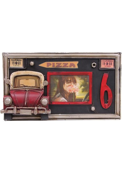 Dekoratif Metal Çerçeve Araba Dekorlu Ev Ofis