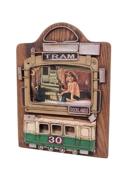 Dekoratif Metal Çerçeve Tramvay Dekorlu Vintage modelleri