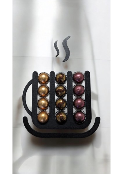 Nespresso Vertuo Uyumlu Kapsül Kahve Tutucu - Düzenleyici (Siyah)