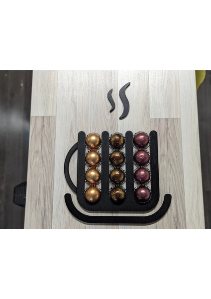 Nespresso Vertuo Uyumlu Kapsül Kahve Tutucu - Düzenleyici (Siyah)