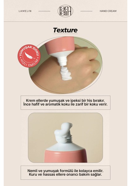 Şeftali Özü Içeren Nemlendirici El Bakım Kremi Lamelin Pure Hand Peach Cream 100 ml