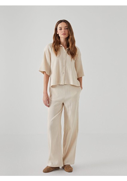 Lcw Vision Beli Lastikli Dokulu Kadın Pantolon