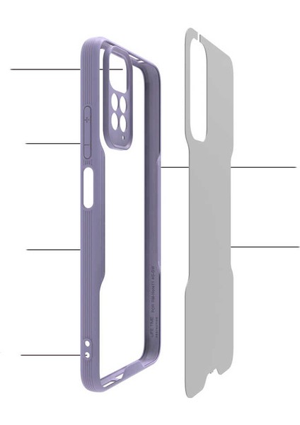 Xiaomi Redmi Note 11 Global Kılıf Zore Parfe Kapak-Koyu Yeşil