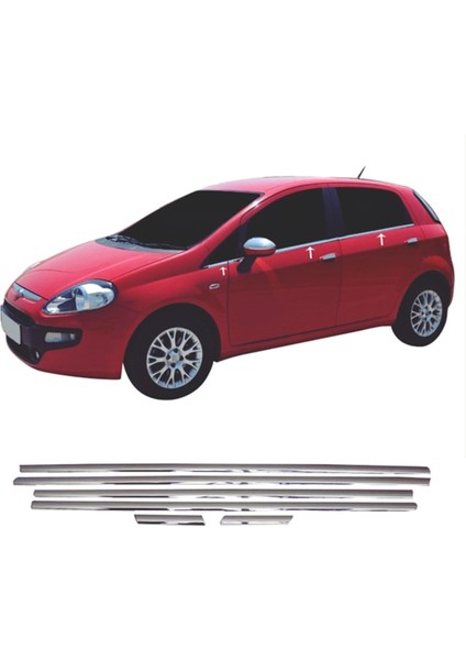 Fiat Punto Krom Cam Çıtası 6 Parça 2007 Sonrası