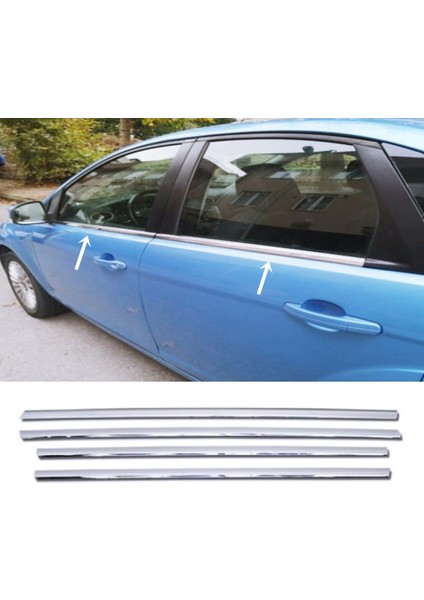 Ford Focus 2 HB-SEDAN Krom Cam Çıtası 4 Parça 2005-2011 arası P.ÇELİK