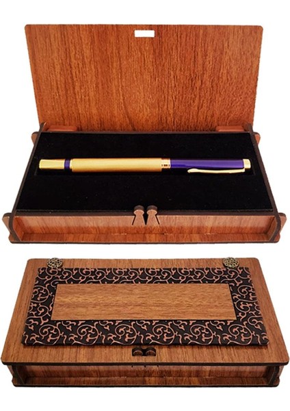 Lacivert Kalem Kutulu Dekoratif Hediyelik