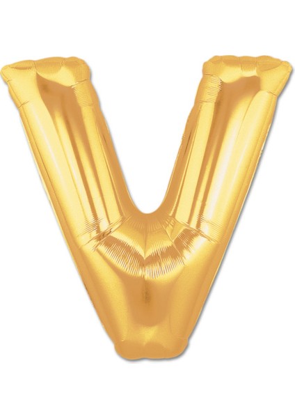 Parti Balon Parti Aksesuar V Harf Folyo Balon Altın Renk 40 Inç
