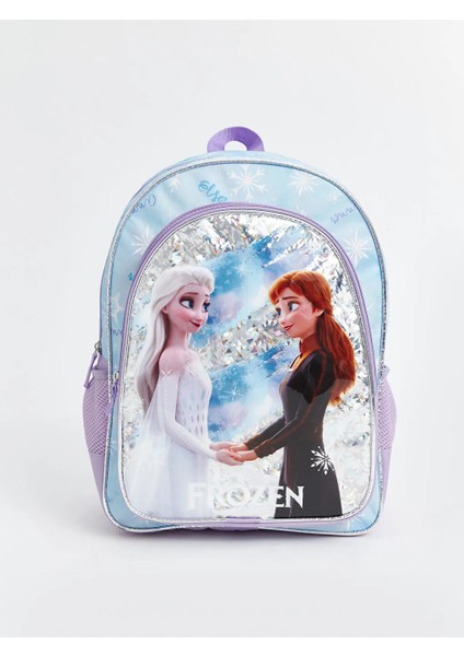 Geniş Iç Hacimli Parlak Frozen Baskılı Kız Çocuk Okul Çantası (31X42X15,5 Cm)