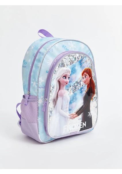 Geniş Iç Hacimli Parlak Frozen Baskılı Kız Çocuk Okul Çantası (31X42X15,5 Cm)