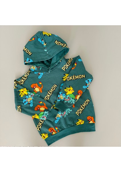 Erkek Çocuk Kapüşonlu Şardonlu Pokemon Desenli Sweatshirt fiyatları