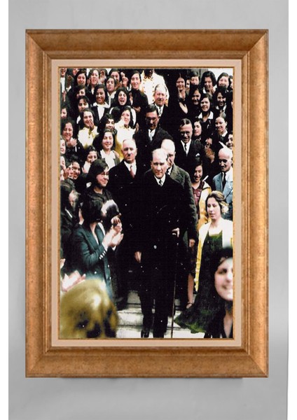 Altın Çerçeveli Paspartulu Atatürk Tablo RS566