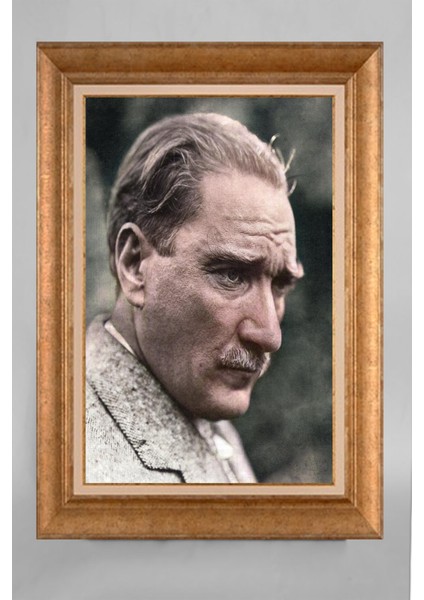 Altın Çerçeveli Paspartulu Atatürk Tablo RS355