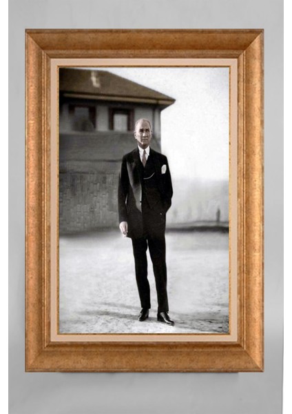 Altın Çerçeveli Paspartulu Atatürk Tablo RS499