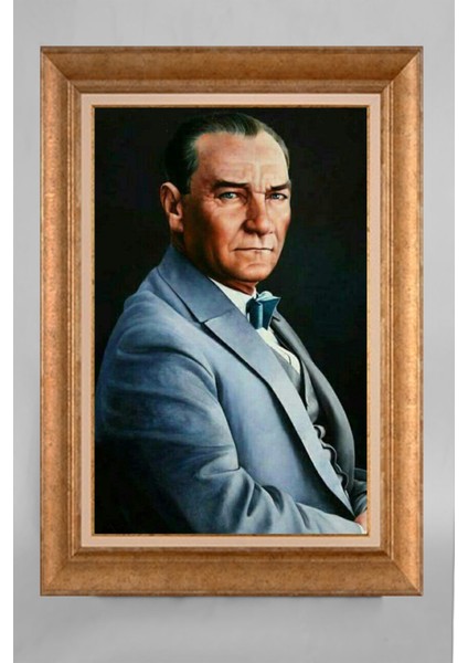 Altın Çerçeveli Paspartulu Atatürk Tablo RS485