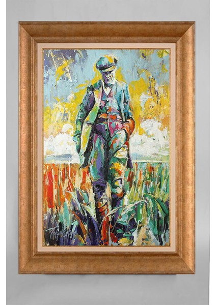 Altın Çerçeveli Paspartulu Atatürk Tablo RS858