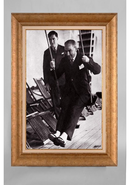 Altın Çerçeveli Paspartulu Atatürk Tablo RS365