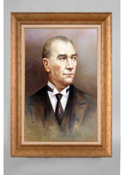 Altın Çerçeveli Paspartulu Atatürk Tablo RS213