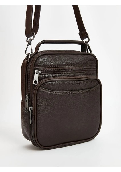 Kahverengi Deri Görünümlü Erkek Omuz Çantası fırsatları