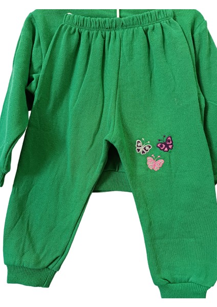Kelebek Işlemeli Yeşil Kız Çocuk Alt Üst Takım fırsatları