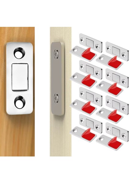 8 Adet Mıknatıslı, Dolap Kapak Tutucu, Sürgülü Dolap, Çekmece Mobilya, Durdurucu, Kapatıcı, Mıknatıs,