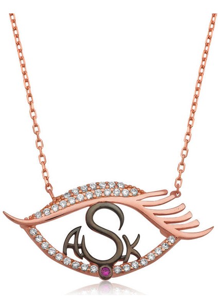 925 Ayar Gümüş Gözümde Aşk Kadın Gümüş Kolye